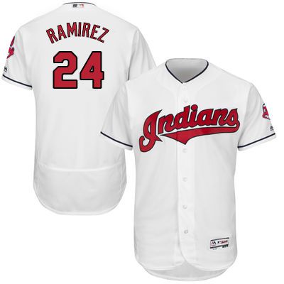 Men Cleveland Indians #24 Ramirez White MLB Jerseys->cleveland indians->MLB Jersey
